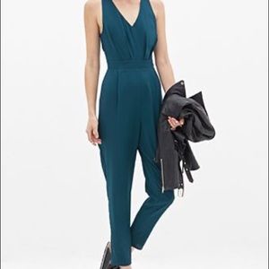 Teal crepe jumpsuit